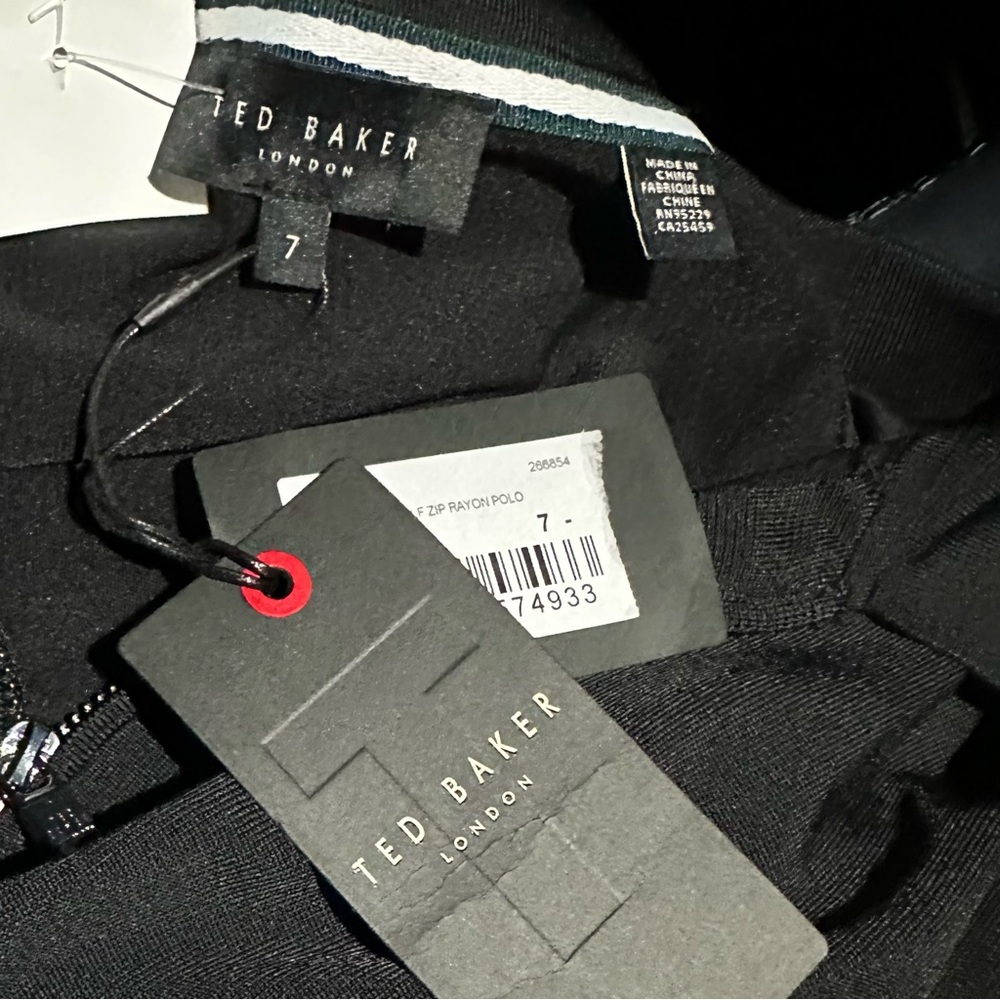 Men's Ted Baker London  Viba Half Zip
Polo Sweater - Black ted size 7 US 3Xl - Picture 14 of 15